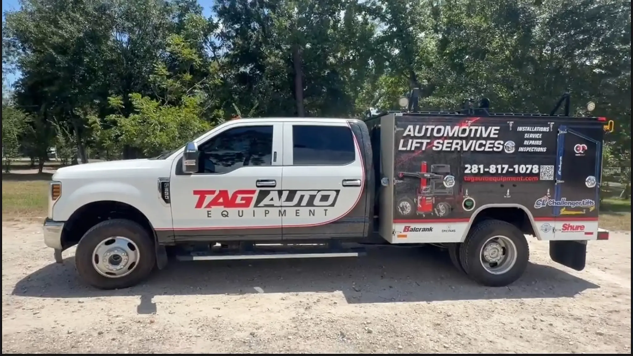 TAG Auto Equipment truck marked Automotive Lift Services